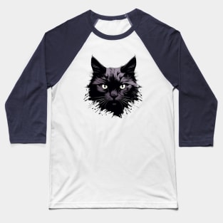 Shadow Cat Face Baseball T-Shirt